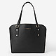 Черная сумка-шоппер из сафьяновой кожи с косметичкой в комплекте  Alessandro Beato