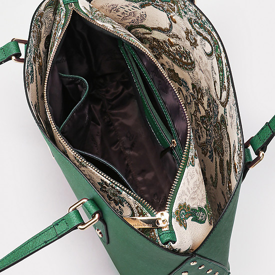 Классические сумки Алессандро Беато 608-S6 green saffiano