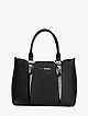 Повседневная черная сумка-тоут из натуральной кожи с лаковыми вставками  Fiato Dream