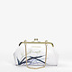 Миниатюрная белая кожаная сумочка с вышивкой и застежкой - фермуаром  Alessandro Beato