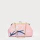 Миниатюрная розовая кожаная сумочка с вышивкой и застежкой - фермуаром  Alessandro Beato