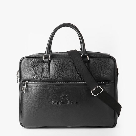 Мужская кожаная сумка-портфели из натуральной кожи черного цвета  Sara Burglar
