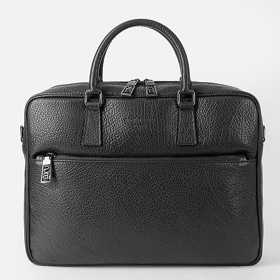 Классическая кожаная сумка-портфель из натуральной кожи в черном цвете  Sara Burglar