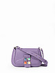 Фиолетовая кожаная сумочка кросс-боди с кристаллами Swarovski  Carlo Salvatelli