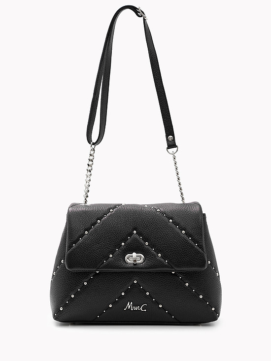 Черная сумочка кросс-боди из стеганой кожи  Marina Creazioni
