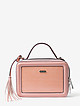 Маленькая прямоугольная сумочка из розовой экокжи  David Jones
