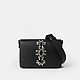 Черная сумочка-клатч из сафьяновой кожи с декором из страз  Gianni Chiarini