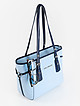 Голубая сумка-тоут из крупнозернистой кожи с регулируемыми ручками на плечо  Lucia Lombardi