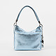 Мягкая сумка-хобо из металлизированной голубой кожи  Sara Burglar