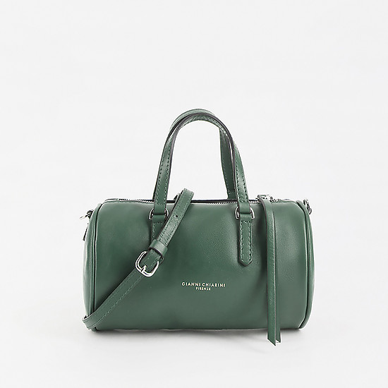 Маленькая сумочка из кожи зеленого оттенка в силуэте - дафл  Gianni Chiarini
