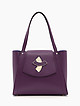 Модная фиолетовая кожаная сумка-тоут с ручками  Carlo Salvatelli