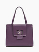 Фиолетовая кожаная сумка-тоут с ручками  Carlo Salvatelli