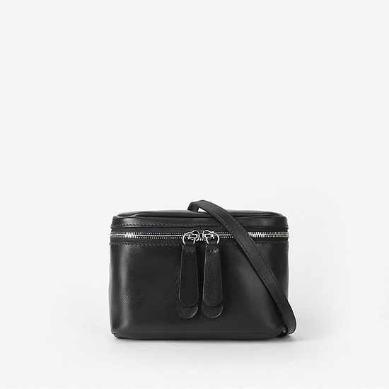 Черная поясная сумка-шкатулка из мягкой кожи  Gianni Chiarini