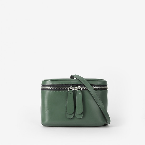 Поясная сумка-шкатулка из мягкой кожи зеленого оттенка  Gianni Chiarini