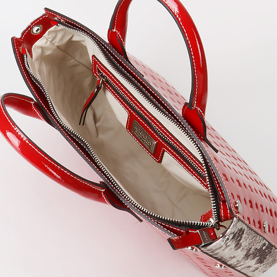 Классические сумки Arcadia 6678 red gloss python