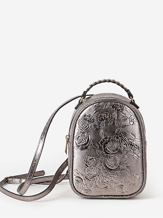 Миниатюрный рюкзак из натуральной кожи с тиснением  Alessandro Beato