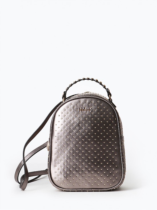 Миниатюрный рюкзак из натуральной кожи с заклепками  Alessandro Beato