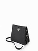 Черная кожаная сумка-планшет со съемным ремешком  Folle