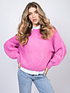 Ярко-розовый свитер из шерсти и кашемира с рукавами-фонариками  Alisia Hit
