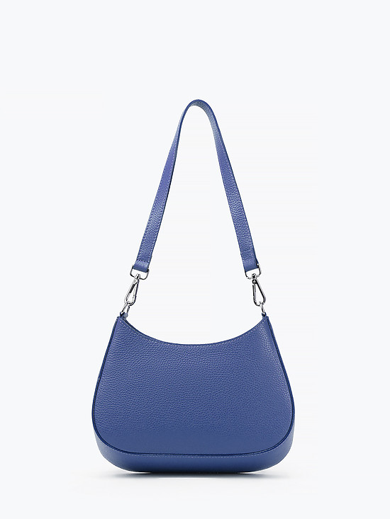 Кожаная сумочка на плечо цвета электрический синий с двумя ремешками  BE NICE