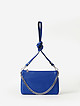 Прямоугольная сумочка-клатч из синей кожи с двумя ремешками  Ripani
