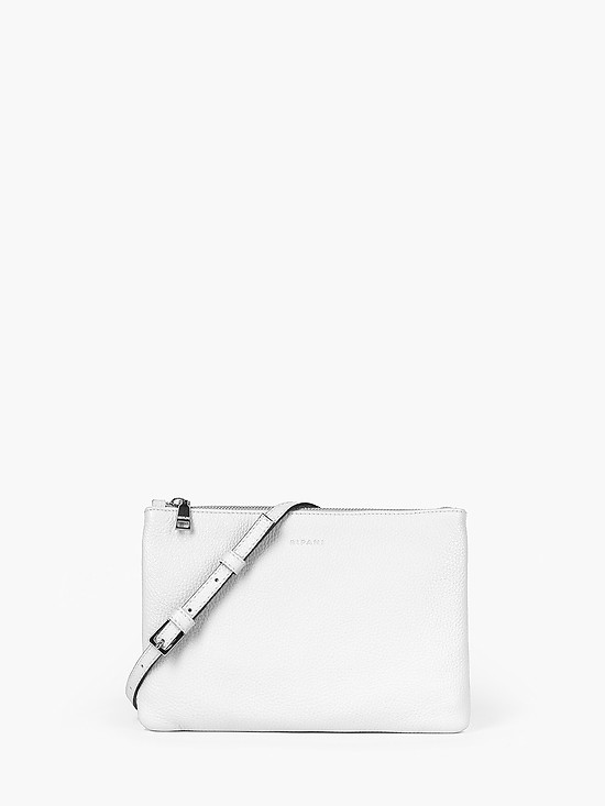 Плоская белая сумочка кросс-боди из мягкой кожи со съемным ремешком  Ripani