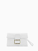 Белая сумочка кросс-боди из мягкой кожи со съемным ремешком и золотистой пряжкой  Folle