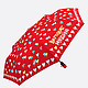 Красный складной зонт с сердцами  Moschino