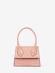 Пудрово-розовая мини сумочка-боулер из кожи под крокодила  Jazy Williams