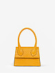 Желтая мини сумочка-боулер из кожи под крокодила  Jazy Williams