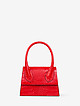 Красная мини сумочка-боулер из кожи под крокодила  Jazy Williams