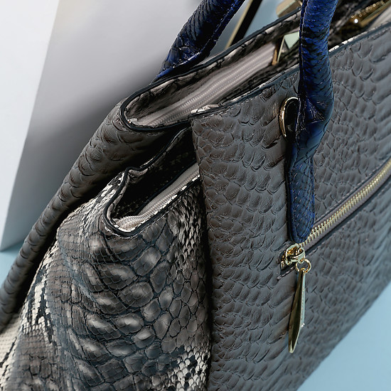 Классические сумки Richezza 7265-3 grey blue python