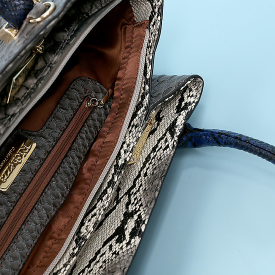Классические сумки Ричеза 7265-3 grey blue python