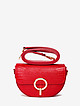 Красная полукруглая сумочка-клатч из кожи под рептилию  Jazy Williams