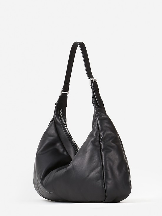 Супермягкая кожаная сумка-хобо черного цвета  Gianni Chiarini