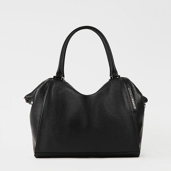 Мягкая черна сумка-тоут из натуральной кожи  Lucia Lombardi