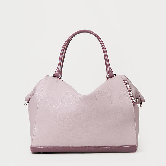 Мягкая светло-фиолетовая сумка-тоут из натуральной кожи  Lucia Lombardi