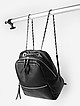 Черный кожаный рюкзак-сумка с ремешками с цепочкой  Gianni Chiarini