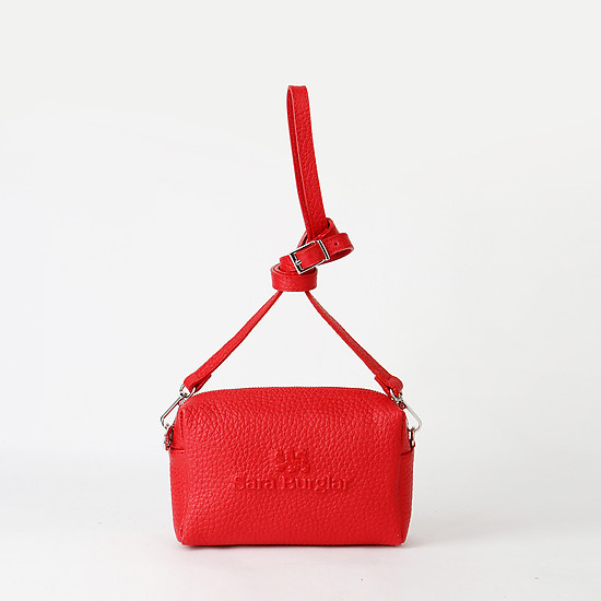 Брендированная сумочка кросс-боди из мягкой кожи красного цвета  Sara Burglar
