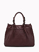 Бордовая сумка-тоут из мягкой кожи с плетением в винтажном стиле  Folle