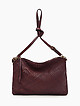 Бордовая сумка кросс-боди из мягкой плетеной кожи с винтажным эффектом  Folle