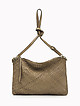 Серо-бежевая сумка кросс-боди из мягкой плетеной кожи с винтажным эффектом  Folle