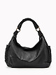Черная сумка-хобо из мягкой кожи в винтажном стиле  Folle
