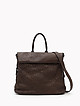 Сумка-рюкзак из мягкой винтажной кожи с плетением коричневоо цвета  Folle