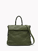 Сумка-рюкзак из мягкой винтажной кожи с плетением зеленого цвета  Folle
