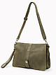 Оливковая сумка кросс-боди среднего размера из кожи с винтажным эффектом  Folle
