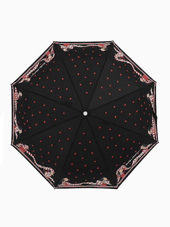 Черный зонт-автомат с принтом складной зонт с принтом Оливии  Moschino