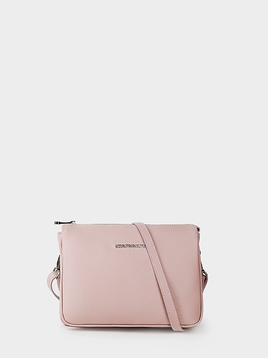 Повседневная пудрово-розовая сумочка кросс-боди из мягкой кожи  Di Gregorio