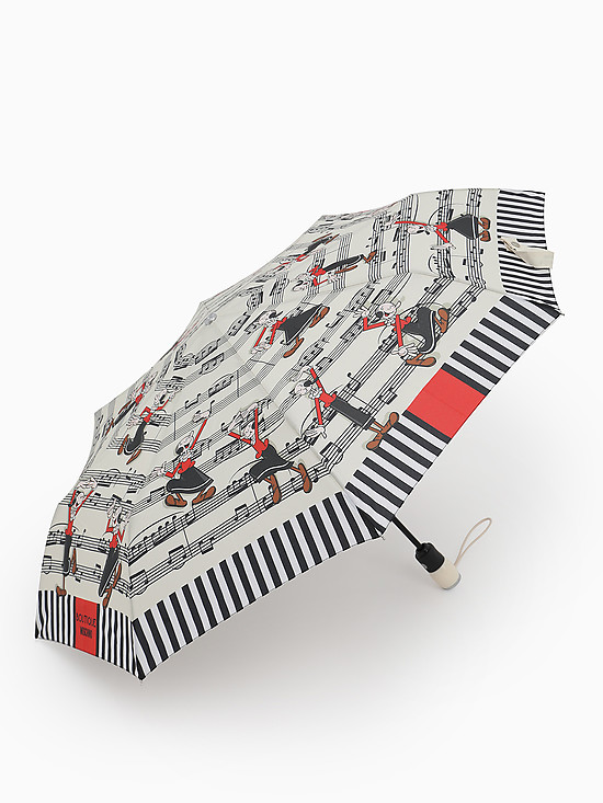 Бежевый зонт-автомат с принтом складной зонт с принтом Оливии  Moschino