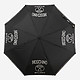 Черный брендированный зонт-автомат STITCHES  Moschino